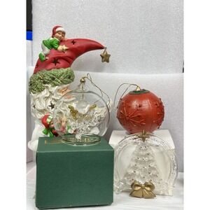 Christmas Ornaments Kirkland‎ and Pier One Lot of 4 In Boxes Used Vintage Mod